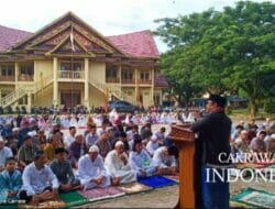 Diluar Perkiraan, Ratusan Warga Muhammadiyah Shalat Idul Adha 1443 H di Lapangan LKA Ujungbatu