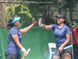 Pasangan Kembar Ana dan Ani Tembus Semi Final Rajawali Women’s Tennis Open