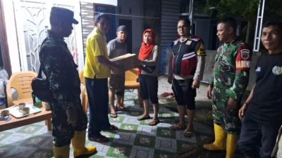 Tiga Pilar Kelurahan Pematangkapau Turlap dan Serahkan Sembako Warga Terdampak Banjir