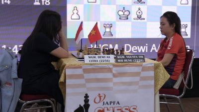 Pecatur WGM Dewi A.A Citra Ungguli Pecatur Putri Vietnam di Partai Kelima Dwitarung Japfa Chess Festival 2023