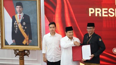 Prabowo-Gibran Resmi Ditetapkan KPU sebagai Presiden dan Wapres Terpilih