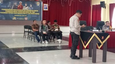 Hari Ini Penandatangan Fakta Integritas dan Pengambilan Sumpah Penerimaan Terpadu Calon Anggota Polri TA 2024 di Polres Kampar