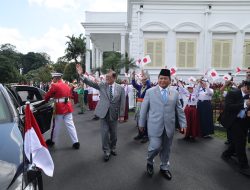 Momen Prabowo Sambut Meriah PM Jepang dengan Pasukan Kehormatan dan 21 Dentuman Meriam