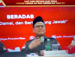 Ketua KPU Riau Buka Rapat Pleno Penetapan Calon Terpilih Pilgubri 2024