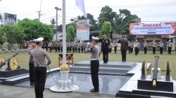 Upacara Harkitnas di Polres Kampar, Kapolres Bacakan Sambutan Menkomdigi