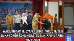 Wakil Bupati Rohul Syafaruddin Poti Buka Forum Komunikasi Publik RPJMD 2025–2029
