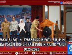 Wakil Bupati Rohul Syafaruddin Poti Buka Forum Komunikasi Publik RPJMD 2025–2029