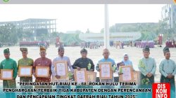 Peringatan Hari Jadi ke-68 Provinsi Riau, Rohul Raih Kabupaten Terbaik III dengan Perencanaan dan Pencapaian Tingkat Daerah