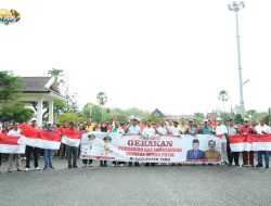 Semarak HUT ke-80 RI, Pemkab Tebo Gelar Gerakan Pembagian dan Pemasangan Serentak Bendera Merah Putih