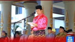 Peringatan Hari Jadi Provinsi Riau ke-68, Wabup Syafaruddin Poti Pimpin Apel di Halaman Kantor Bupati Rohul