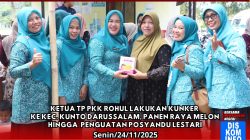 Ketua TP PKK Rohul Kunker ke Desa Pasir Indah, Panen Raya Melon dan Penguatan Posyandu Lestari