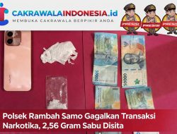 Polsek Rambah Samo Gagalkan Transaksi Narkotika, 2,56 Gram Sabu Disita