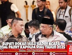 Bupati Anton Hadiri Kenal Pamit Kapolda Riau Herry Heryawan di Balai Serindit