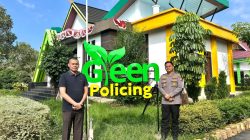 Dukung Program Green Policing, Polsek Bonai Darussalam Bersama Warga Desa Sontang Pasang Neon Box dan Tanam Pohon