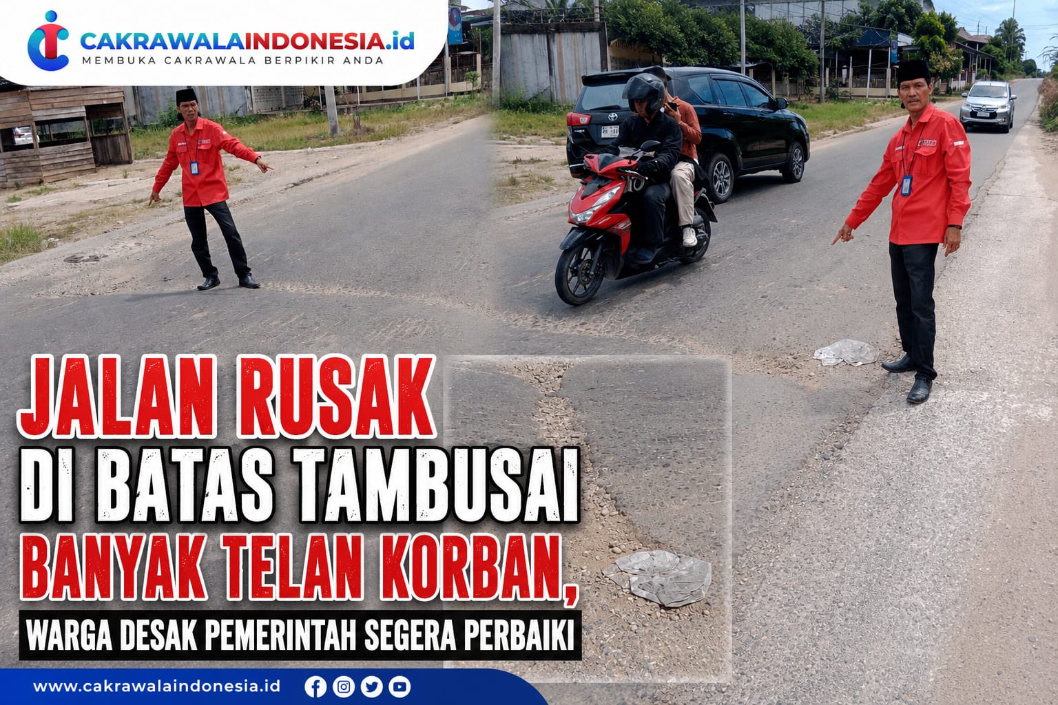 Jalan Rusak di Batas Tambusai