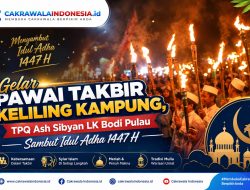 Gelar Pawai Takbir Keliling Kampung, TPQ Ash Sibyan LK Bodi Pulau Sambut Idul Adha 1447 H
