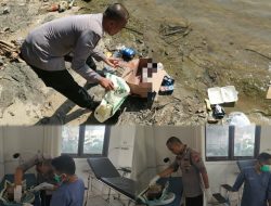 Polsek Ujung Batu Evakuasi Bayi Perempuan yang Ditemukan Tewas Mengapung di Sungai Rokan