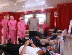 Sambut Hari Bhayangkara ke-80, Polres Kampar Gelar Donor Darah Bersama UTD PMI Kampar