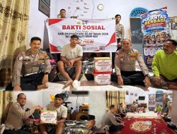 Sambut Hari Bhayangkara ke-80, Satlantas Polres Rohul Salurkan Bansos Lewat Program Polantas Menyapa