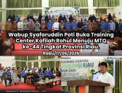 Jelang MTQ ke-44 Tingkat Provinsi Riau di Kuansing, Wabup Syafaruddin Poti Buka Training Center Kafilah Rohul