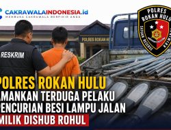 Polres Rokan Hulu Amankan Terduga Pelaku Pencurian Besi Lampu Jalan Milik Dishub Rohul