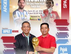 Perkuat Kebersamaan Lewat Sepak Bola, Bupati dan Wabup Rohul Ajak Warga Nobar Final Pildun Argentina vs Spanyol