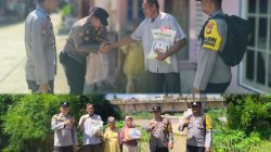 Wujudkan Program JALUR, Polsek Ujung Batu Salurkan Bansos dan Layanan Kesehatan di Pinggiran Sungai Rokan