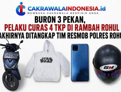 Buron 3 Pekan, Pelaku Curas 4 TKP di Rambah Akhirnya Ditangkap Tim Resmob Polres Rohul