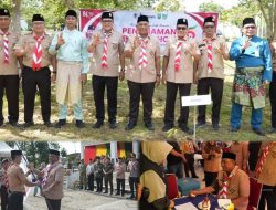 Bupati Anton Buka Bulan Bakti Pramuka 2026 dan Lepas 48 Peserta Jamnas Kontingen Kwarcab Rohul ke Cibubur