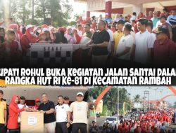 Meriahkan HUT Kemerdekaan ke-81 RI, Bupati Anton Lepas Jalan Santai di Taman Kota Pasir Pengaraian