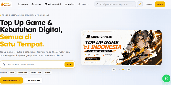 Rekomendasi Website Top Up Game dan PPOB Terpercaya