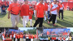 Semarak HUT Kemerdekaan ke-81 RI, Kecamatan Kepenuhan Hulu Gelar Pawai Jalan Sehat