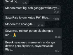 Waspada! Modus Minta Uang Tiket, Akun WhatsApp Palsu Catut Nama Ketua PWI Riau