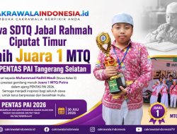 Siswa SDTQ Jabal Rahmah Ciputat Timur Raih Juara 1 MTQ di PENTAS PAI Tangsel