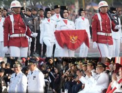 Upacara Penurunan Bendera Merah Putih HUT ke-81 RI di Rohul, Penuh Khidmat, Meriah, dan di Hadiri Ribuan Warga