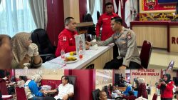 HUT Humas Polri ke-75, Polres Rohul Gelar Donor Darah, Kumpulkan 34 Kantong Darah untuk Kemanusiaan